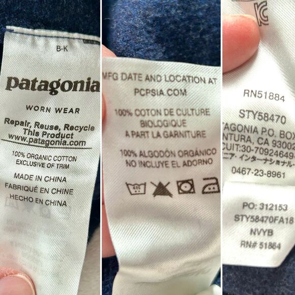 Patagonia Fjord Dress with Pockets Navy Blue size M 100% Organic Cotton - Picture 6 of 9